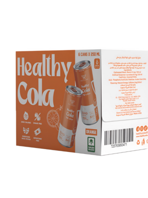 هيلثي كولا مشروب غازي برتقال شرينك 6 حبات